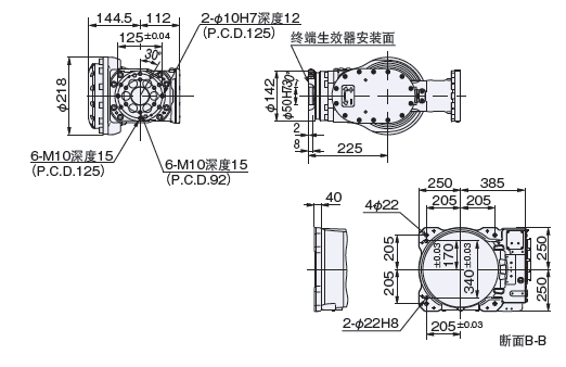 SRA100B/SRA100J通用　手腕部/安装部详情